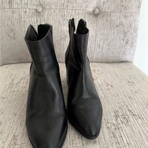 Black Leather Ankle Boots